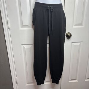 AV Athletic Works XS Black Jogger Sweatpants Drawstring Casual Lounge